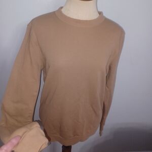 Tan Crew Neck Sweatshirt- W Sz Small
